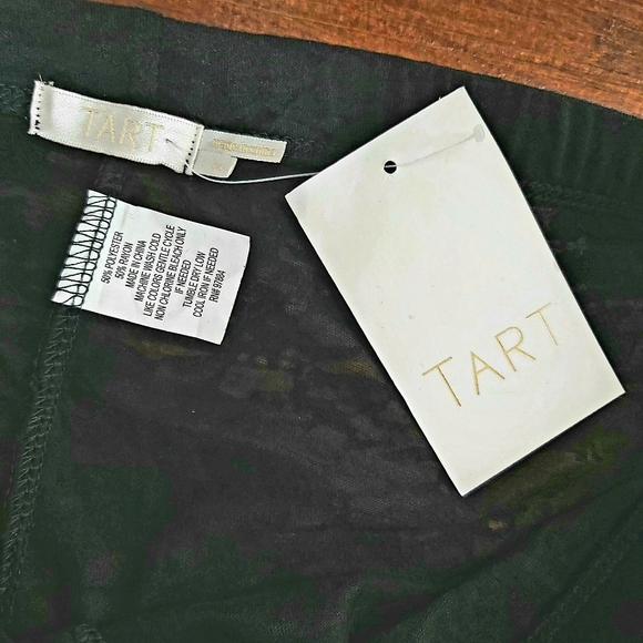 Tart leggings womens M black footless semi sheer devore burnout design - Picture 2 of 7